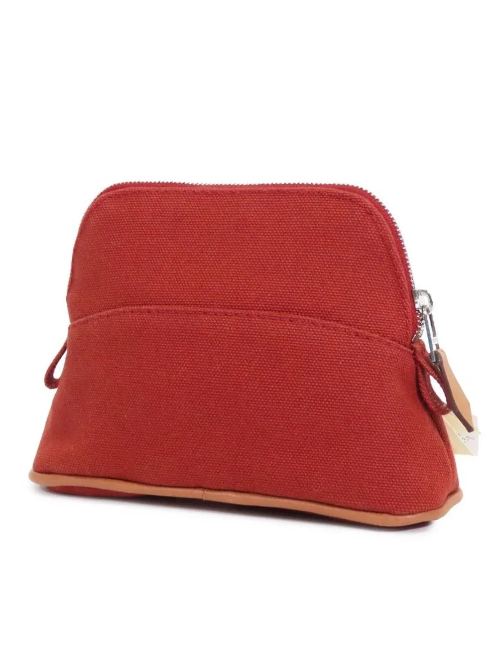 Hermes Bolide Pouch Mini Rouge Ash Silver Cotton
